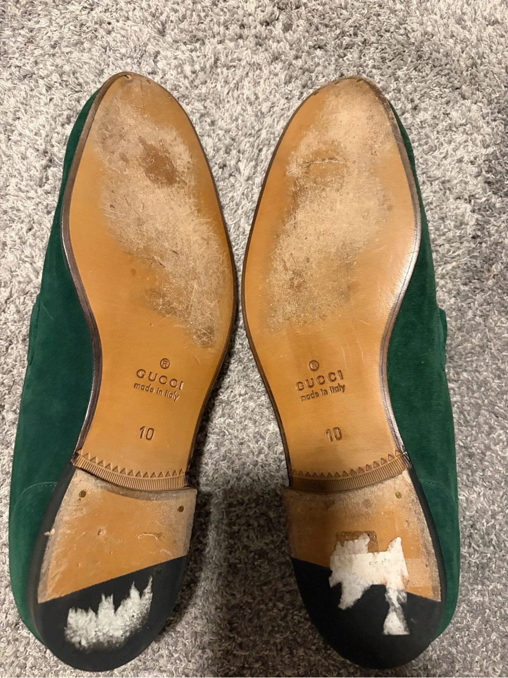 Gucci Green Jordaan Suede Horsebit Loafers for Men